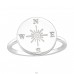 Compass North South West East - 925 Sterling Silver Rings With Zirconia Stones A4S41381