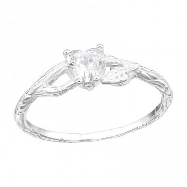 Heart zirconia - 925 Sterling Silver Rings With Stones A4S41387