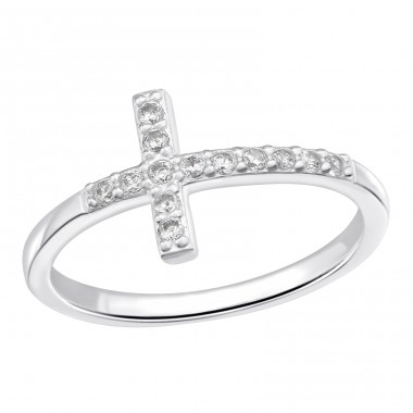 Cruce cu zirconiu  - Argint 925 Inele Cu Pietre A4S41396