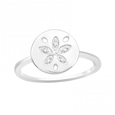 Flower on coin - 925 Sterling Silver Rings With Stones A4S41413