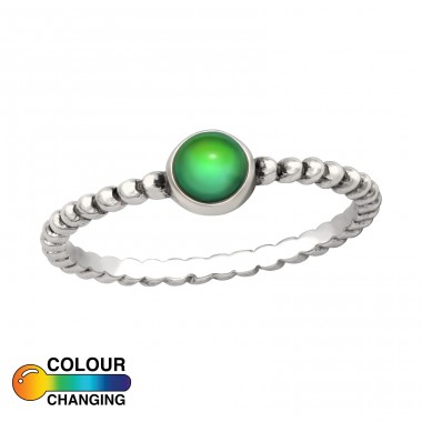 Kerek Zöld - 925 Ezüst Kő Nélküli Gyűrűk A4S41644