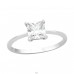 Square - 925 Sterling Silver Rings with Zirconia stones A4S42111