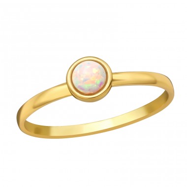 Round Opal stone - 925 Sterling Silver Rings With Stones A4S43374