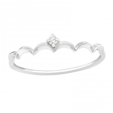 Crown - 925 Sterling Silver Rings with stones A4S44008