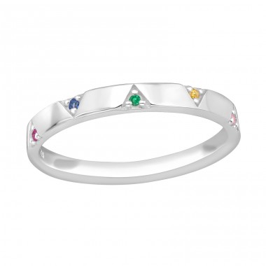 Triangles - 925 Sterling Silver Rings with stones A4S44010