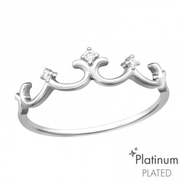 Krone Platin - Schmuck Silber 925 Ringe mit Steinen A4S44123