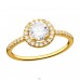 Shinny big Zirconias on golden ring - 925 Sterling Silver Rings With Stones A4S44746