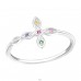 Cross with multicolor Zirconias - 925 Sterling Silver Rings With Stones A4S44857