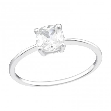 Square Zirconia - 925 Sterling Silver Rings With Stones A4S44921