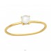 Golden ring with 4mm pearl - 925 Sterling Silver Rings With Stones A4S45023
