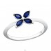 Blue Flower with Zirconia - 925 Sterling Silver Rings With Stones A4S45223