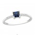Solitaire Blue Zirconia - 925 Sterling Silver Rings With Stones A4S45224