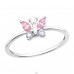 Butterfly Two colours Zirconia - 925 Sterling Silver Rings With Stones A4S45293