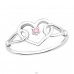 Tied Heart with zirconia - 925 Sterling Silver Rings With Stones A4S45607