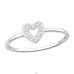 Heart with Zirconia stones - 925 Sterling Silver Rings With Stones A4S45792