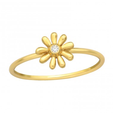 Golden Flower - 925 Sterling Silver Rings With Stones A4S45799