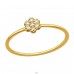 Golden Flower with Zirconia - 925 Sterling Silver Rings With Stones A4S45801