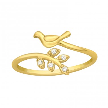 Dove & Olive branch  - 925 Sterling Silver Rings With Stones A4S45954