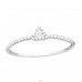 Triangle Zirconia ring - 925 Sterling Silver Rings With Stones A4S46159