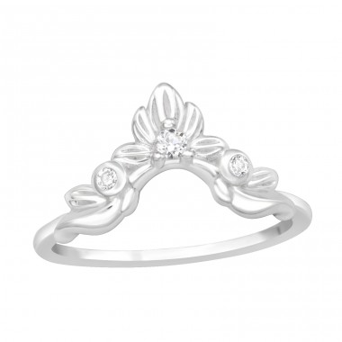 Crown made of leaves - 925 Sterling Silver Rings With Stones A4S46170