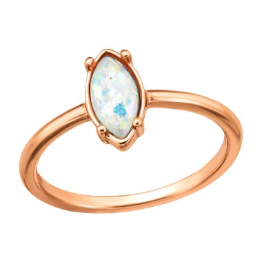 Marquise ring Rosegold Plated with stone - 925 Sterling Silver Rings With Stones A4S46242