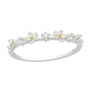 Daisies with zirconia - 925 Sterling Silver Rings With Stones A4S46328