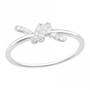 Knot with Zirconia - 925 Sterling Silver Rings With Stones A4S46467