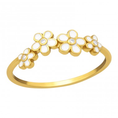 Daisies Ring with stones - 925 Sterling Silver Rings With Stones A4S46470