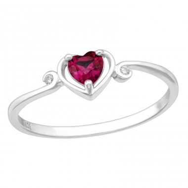 Heart with Zirconia - 925 Sterling Silver Rings With Stones A4S46474