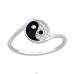 Yin Yang s krištáľmi - Šperkové Striebro 925 Prstene S Kameňmi A4S47801