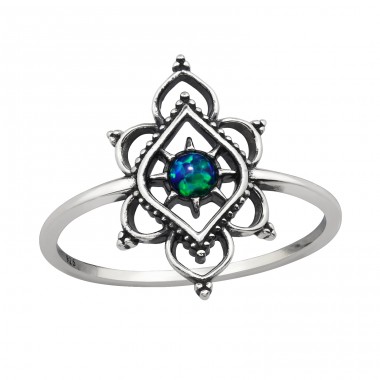 Filigree oxidované s opálom - Šperkové Striebro 925 Prstene S Kameňmi A4S48383