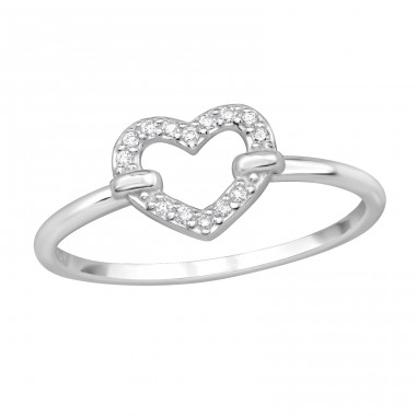  Heart with Zirconia - 925 Sterling Silver Rings With Stones A4S49474