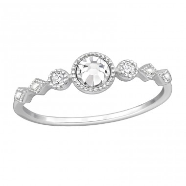 Runde Zirkonia - 925Er Silber Ringe Mit Steinen A4S49560