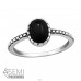 Oval Oxidized with Semi-precious Stone - 925 Sterling Silver Rings With Stones A4S49561