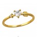 Golden Heart And Arrow with  - 925 Sterling Silver Rings With Stones A4S50179