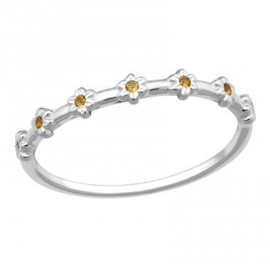 Květinkový se zirkony - Šperkovní Stříbro 925 Prsteny S Kameny A4S50645