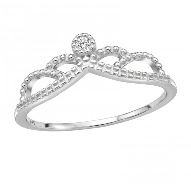 Gyöngyös Tiara Korona, Cirkóniával - 925 Ezüst  Köves Gyűrűk A4S51018