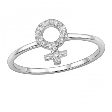Symbol of a Woman with Zirconia  - 925 Sterling Silver Rings With Stones A4S51062