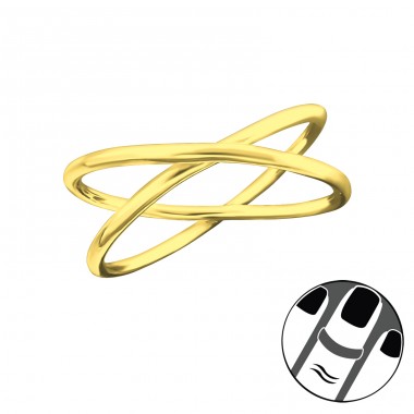 Golden Cross - 925 Sterling Silver Midi Rings A4S21886