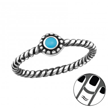 Round - 925 Sterling Silver Midi Rings A4S23804
