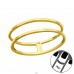 Double line golden - 925 Sterling Silver Midi Rings A4S43379
