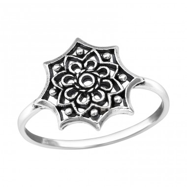 Silberne Blume - 925er Silber Basic Ringe A4S25133