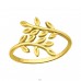 24k Golden Olive Leaf - 925 Sterling Silver Basic Rings A4S41651