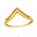 Golden doted V Shape - 925 Sterling Silver Basic Rings A4S41721