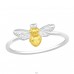 Two-Tone Bee - 925 Sterling Silver Basic Rings A4S42042
