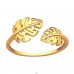 Golden open ring with two Leaves - 925 Sterling Silver Basic Rings A4S44749