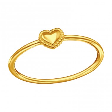 Golden Heart - 925 Sterling Silver Basic Rings A4S44844