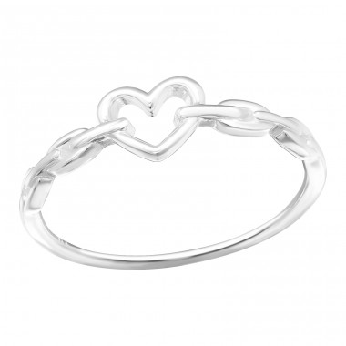 Heart - 925 Sterling Silver Basic Rings A4S44845