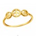 Triple Peace signs gold plated - 925 Sterling Silver Basic Rings A4S44850