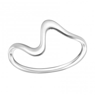 Wave - 925 Sterling Silver Basic Rings A4S44853